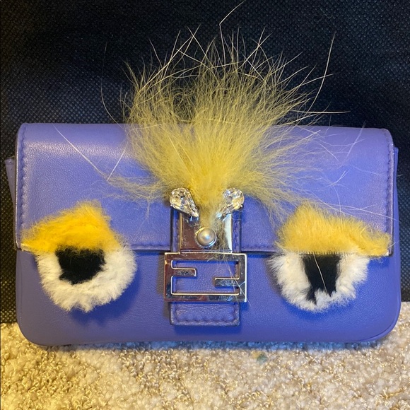 Fendi Handbags - Fendi Purple Monster Eye Clutch/Crossbody